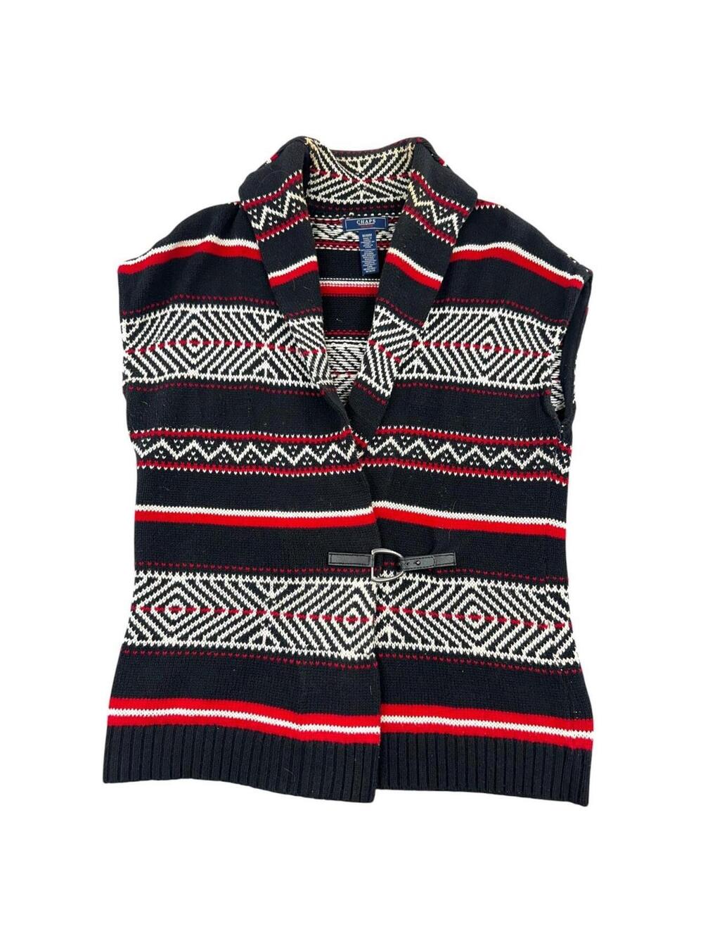 Chaps‎ Geometric Sweater Vest with Toggle Closure